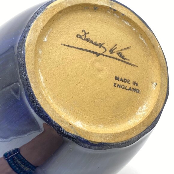 Vintage Denby Danesby Bourne Vase Electric Blue Stoneware 1930's - Picture 2 of 9